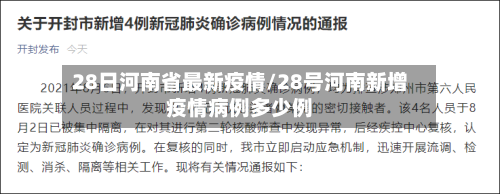 28日河南省最新疫情/28号河南新增疫情病例多少例-第1张图片