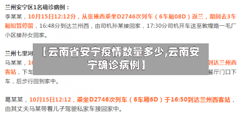 【云南省安宁疫情数量多少,云南安宁确诊病例】-第3张图片