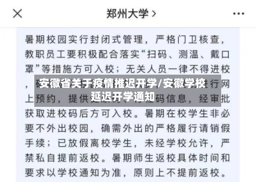 安徽省关于疫情推迟开学/安徽学校延迟开学通知-第2张图片