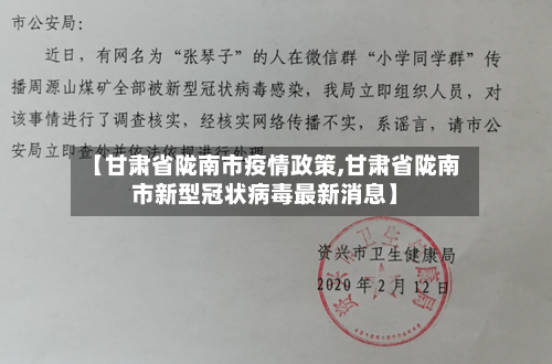 【甘肃省陇南市疫情政策,甘肃省陇南市新型冠状病毒最新消息】-第2张图片