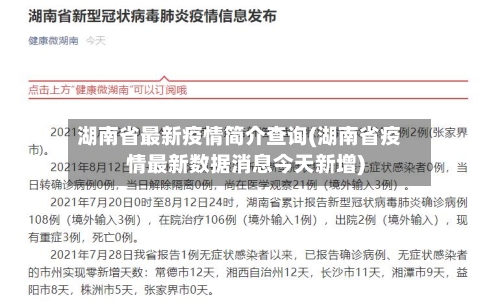 湖南省最新疫情简介查询(湖南省疫情最新数据消息今天新增)-第2张图片