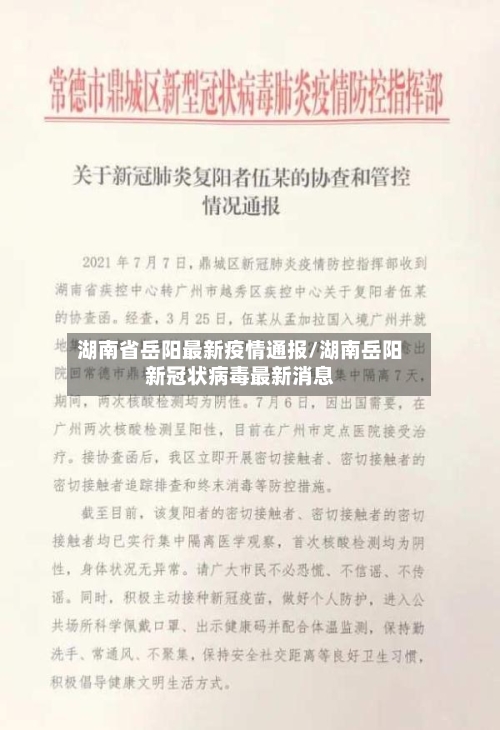 湖南省岳阳最新疫情通报/湖南岳阳新冠状病毒最新消息-第2张图片