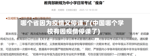 哪个省因为疫情又停课了(中国哪个学校有因疫情停课了)-第2张图片