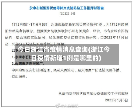 今日浙江省疫情消息查询(浙江今日疫情新增1例是哪里的)-第2张图片