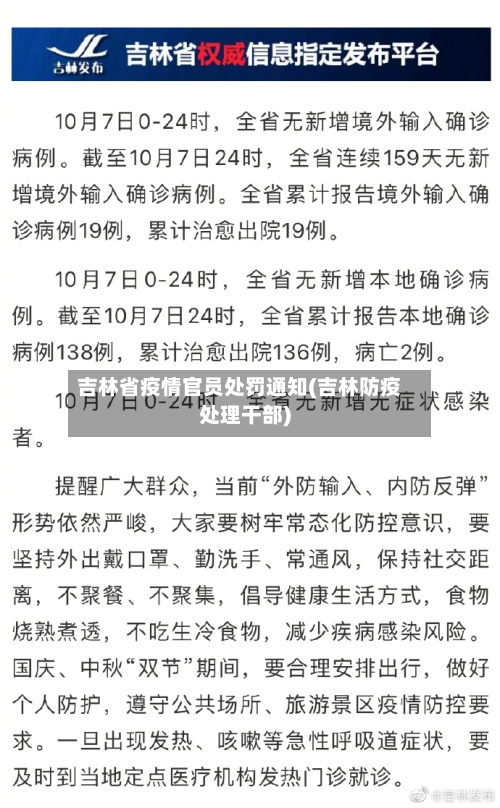 吉林省疫情官员处罚通知(吉林防疫处理干部)-第2张图片