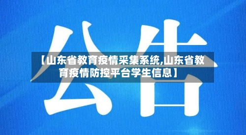 【山东省教育疫情采集系统,山东省教育疫情防控平台学生信息】-第3张图片