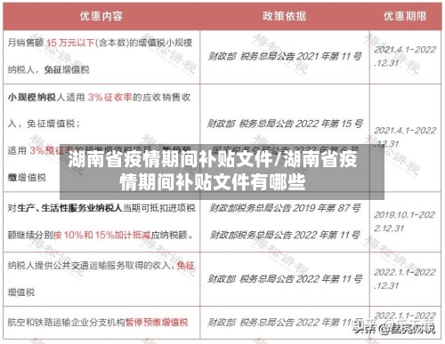 湖南省疫情期间补贴文件/湖南省疫情期间补贴文件有哪些-第1张图片
