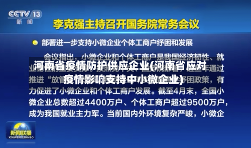 河南省疫情防护供应企业(河南省应对疫情影响支持中小微企业)-第2张图片