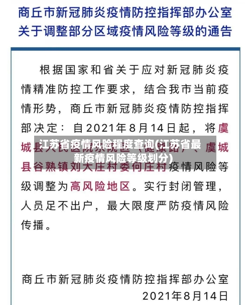 江苏省疫情风险程度查询(江苏省最新疫情风险等级划分)-第1张图片