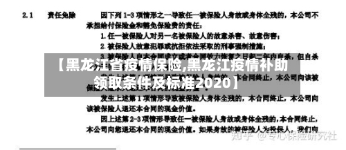 【黑龙江省疫情保险,黑龙江疫情补助领取条件及标准2020】-第1张图片