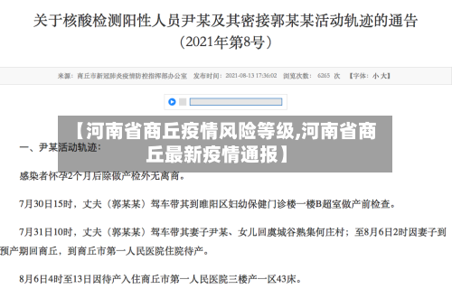 【河南省商丘疫情风险等级,河南省商丘最新疫情通报】-第1张图片