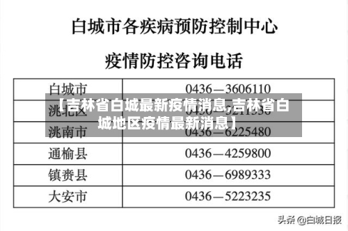 【吉林省白城最新疫情消息,吉林省白城地区疫情最新消息】-第2张图片