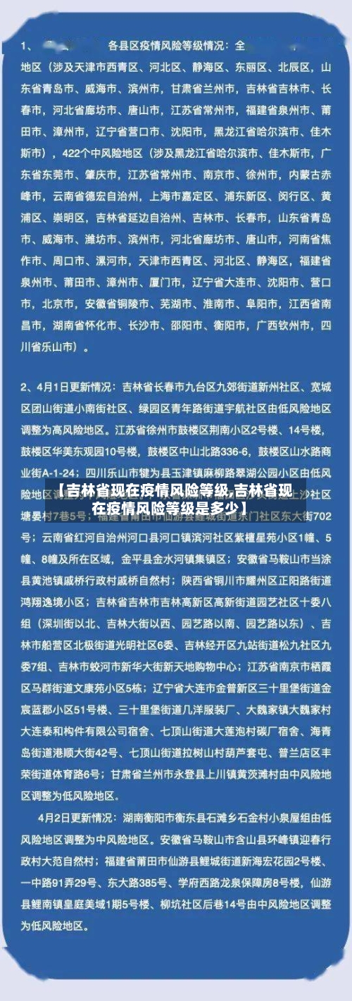【吉林省现在疫情风险等级,吉林省现在疫情风险等级是多少】-第3张图片