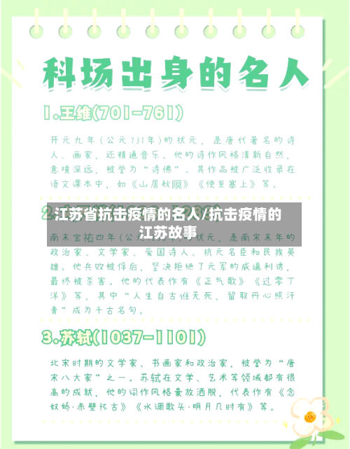 江苏省抗击疫情的名人/抗击疫情的江苏故事-第1张图片