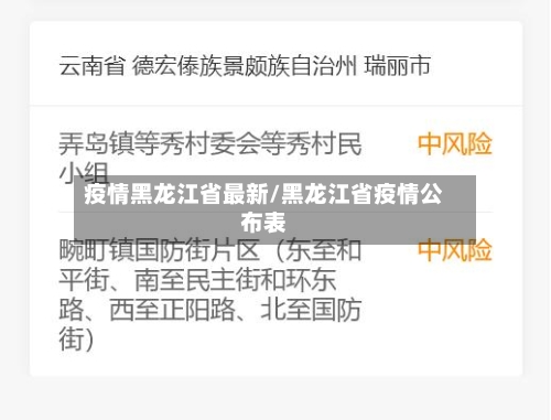 疫情黑龙江省最新/黑龙江省疫情公布表-第1张图片