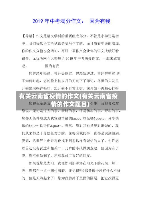 有关云南省疫情的作文(有关云南省疫情的作文题目)-第1张图片