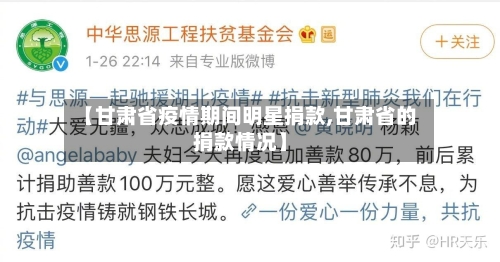 【甘肃省疫情期间明星捐款,甘肃省的捐款情况】-第3张图片