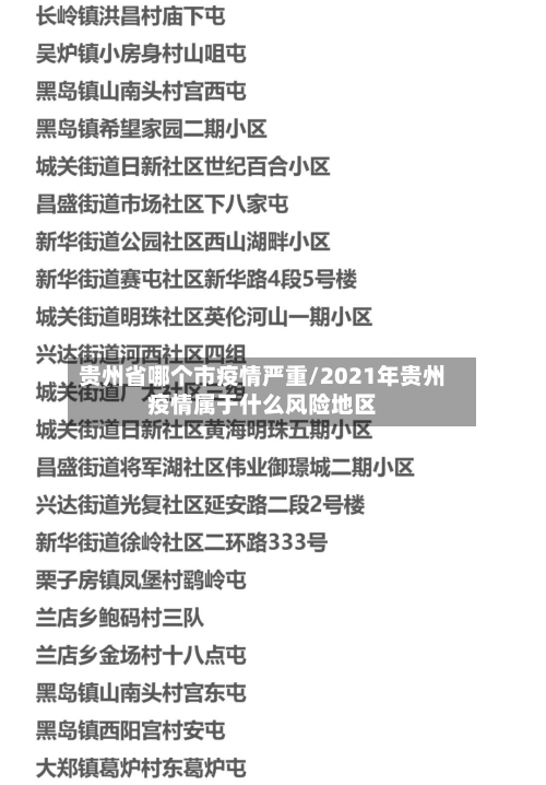 贵州省哪个市疫情严重/2021年贵州疫情属于什么风险地区-第1张图片