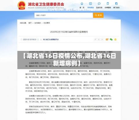 【湖北省16日疫情公布,湖北省16日新增病例】-第1张图片
