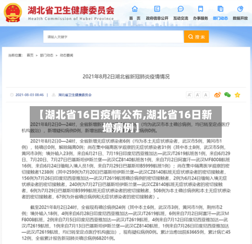 【湖北省16日疫情公布,湖北省16日新增病例】-第2张图片