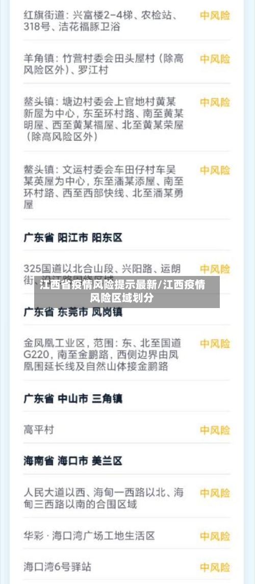 江西省疫情风险提示最新/江西疫情风险区域划分-第1张图片