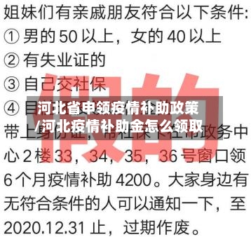 河北省申领疫情补助政策/河北疫情补助金怎么领取-第1张图片