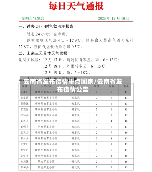 云南省发布疫情重点国家/云南省发布疫情公告-第3张图片