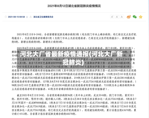 河北大厂省最新疫情通报(河北大厂新冠肺炎)-第1张图片
