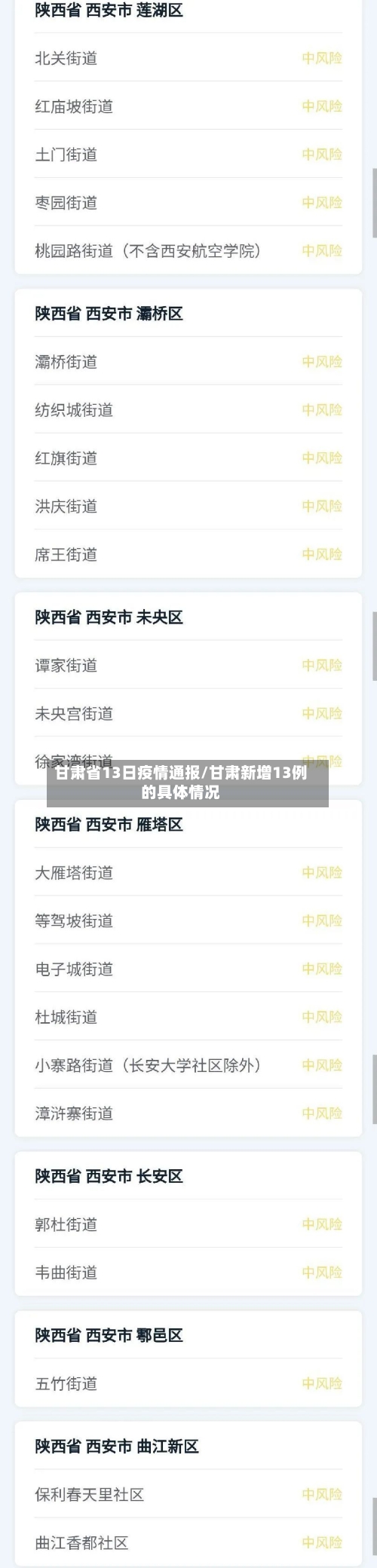 甘肃省13日疫情通报/甘肃新增13例的具体情况-第3张图片