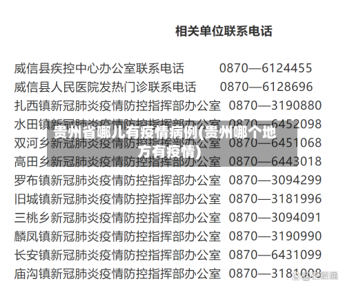 贵州省哪儿有疫情病例(贵州哪个地方有疫情)-第1张图片
