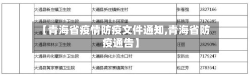 【青海省疫情防疫文件通知,青海省防疫通告】-第1张图片