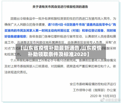 【山东省疫情补助最新通告,山东疫情补助领取条件及标准2020】-第1张图片