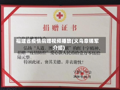 福建省疫情捐赠视频播放(义乌章锡军介绍)-第2张图片