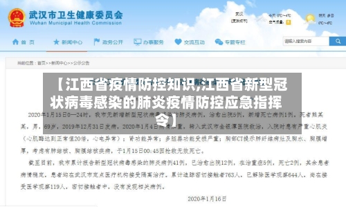 【江西省疫情防控知识,江西省新型冠状病毒感染的肺炎疫情防控应急指挥令】-第1张图片