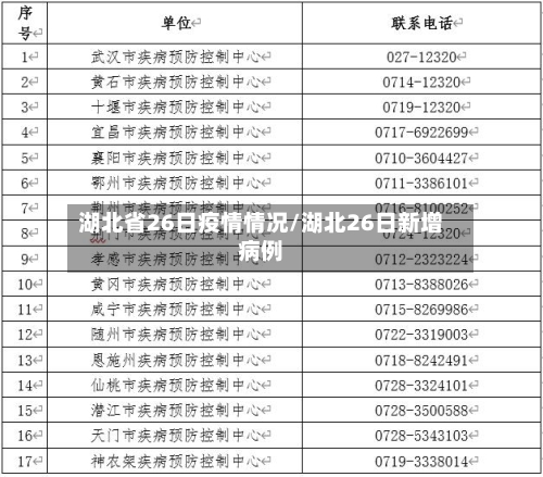 湖北省26日疫情情况/湖北26日新增病例-第2张图片