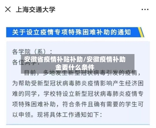 安徽省疫情补贴补助/安徽疫情补助金要什么条件-第1张图片