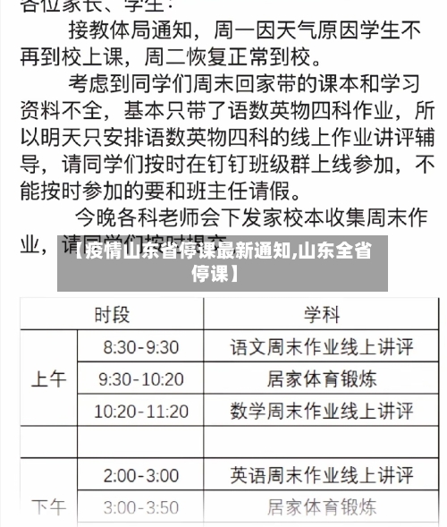 【疫情山东省停课最新通知,山东全省停课】-第2张图片
