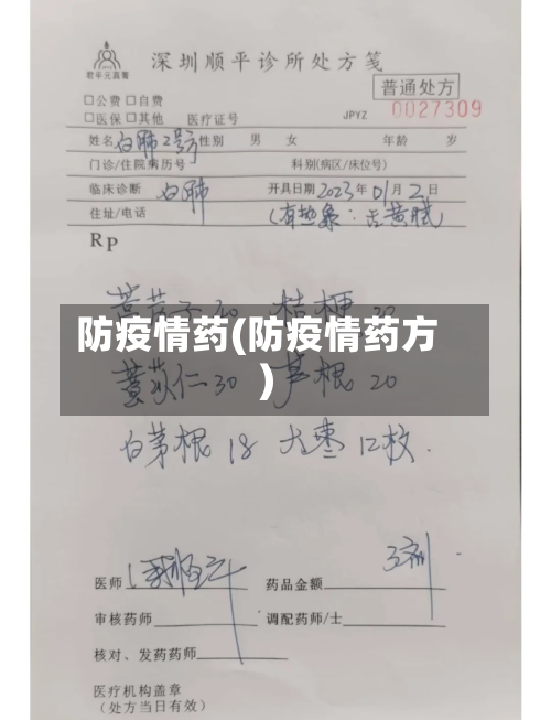 防疫情药(防疫情药方)-第1张图片