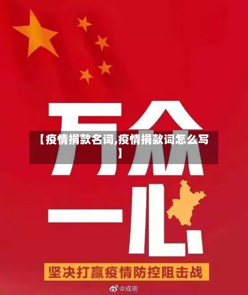 【疫情捐款名词,疫情捐款词怎么写】-第1张图片